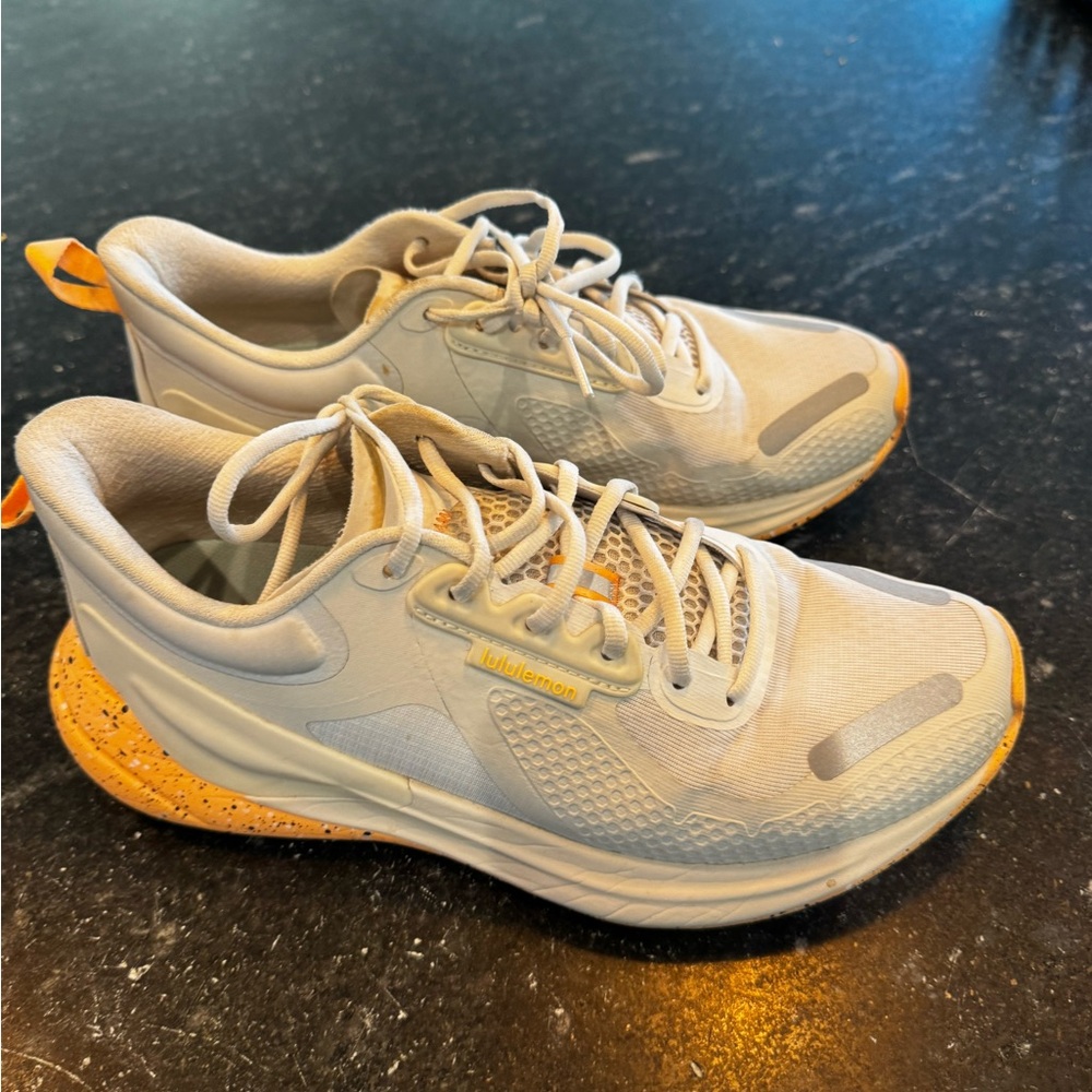 lululemon athletica White and Orange Athletic Shoes